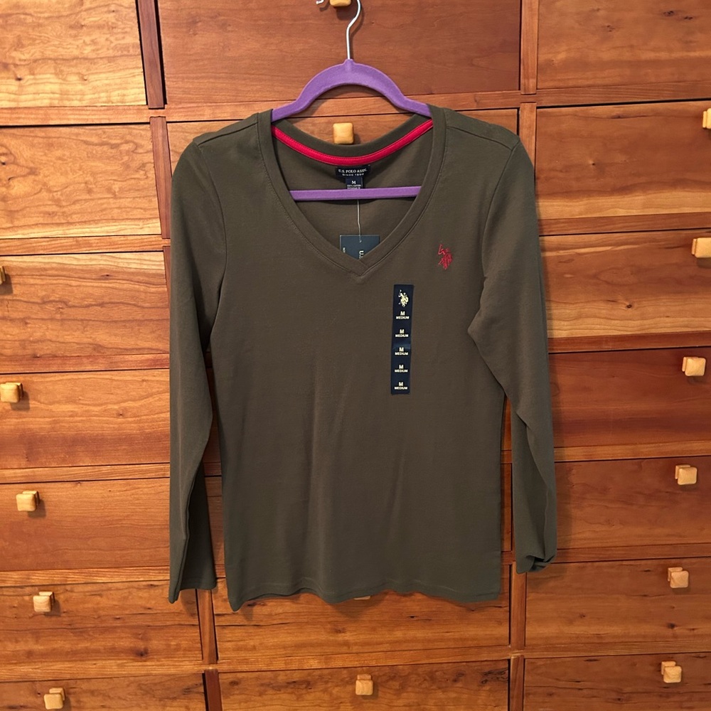 U.S. Polo Assn. Olive Long Sleeve Tee